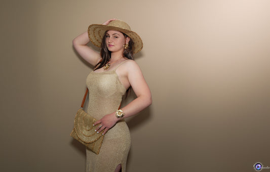 Robe or au crochet