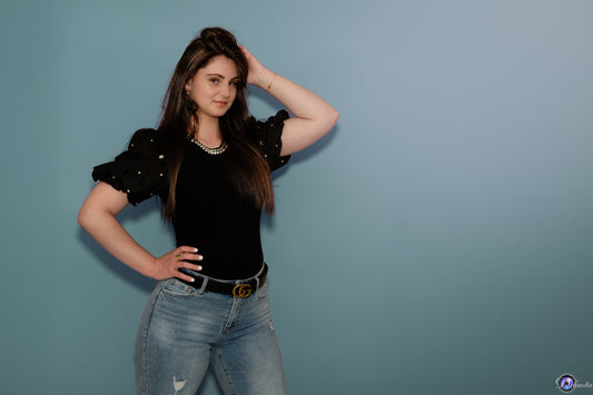 Jeans bleu troué